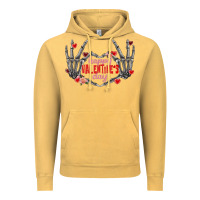Vintage Mustard Happy Valentine's Day skeleton hands Vintage Hoodie - FaDigitalArtStudio