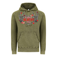 Vintage Olive Happy Valentine's Day skeleton hands Vintage Hoodie - FaDigitalArtStudio