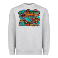 Western Serape Leopard Turquoise  Background Heavyweight Sweatshirt | Teevron