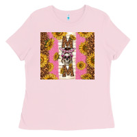 Bubblegum Pink skull mom sunflowers Ladies Tee - TumblerDesignByShophia