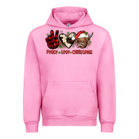 Fuchsia Pink peace love christmas Urban Hoodie - JahusDesignShop