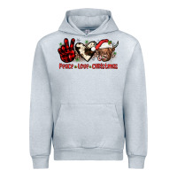 Heather Grey peace love christmas Urban Hoodie - JahusDesignShop