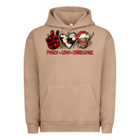 Pigment Burro peace love christmas Urban Hoodie - JahusDesignShop