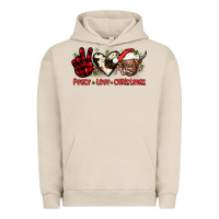 Pigment French Oak peace love christmas Urban Hoodie - JahusDesignShop