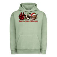 Pigment Oil Green peace love christmas Urban Hoodie - JahusDesignShop