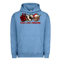 Pigment Pebble Blue peace love christmas Urban Hoodie - JahusDesignShop