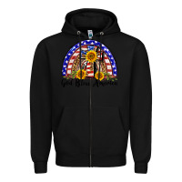 Black god bless america  rainbow Zipper Hoodie - BarkalooDesign