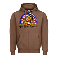 Chestnut god bless america  rainbow Zipper Hoodie - BarkalooDesign