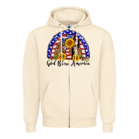 God Bless America  Rainbow Zipper Hoodie | Teevron