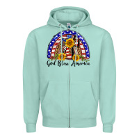 Seafoam god bless america  rainbow Zipper Hoodie - BarkalooDesign