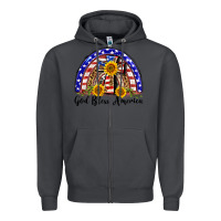 Smoke god bless america  rainbow Zipper Hoodie - BarkalooDesign