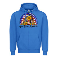True Royal god bless america  rainbow Zipper Hoodie - BarkalooDesign