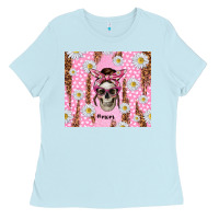 Baby Blue skull mom pink glitter with daisy Ladies Tee - TumblerDesignByShophia