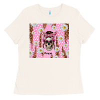 Bone skull mom pink glitter with daisy Ladies Tee - TumblerDesignByShophia