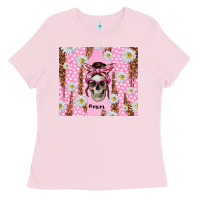 Bubblegum Pink skull mom pink glitter with daisy Ladies Tee - TumblerDesignByShophia