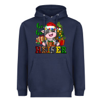Navy ho ho heifer little cute christmas cow Heavyweight Hoodie - AdoDesignShop
