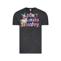 Vintage Black Don't worry be happy Easter Vintage Tee - CowGirlArtShop