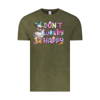 Vintage Olive Don't worry be happy Easter Vintage Tee - CowGirlArtShop