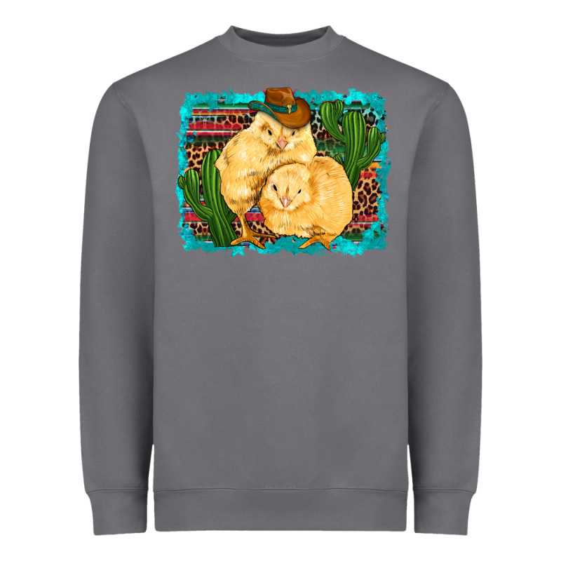 Western Cowboy Chicks Cactus Coop Animals  Leopard Serape Turquoise Heavyweight Sweatshirt by Artiststas | Teevron