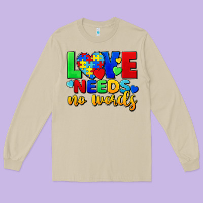 Love Needs No Words Long Sleeve Tee Designed By Fadigitalartstudio