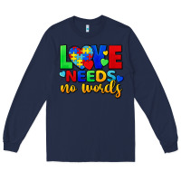 Navy Love needs no words Long Sleeve Tee - FaDigitalArtStudio