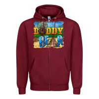 Burgundy daddy bear native Zipper Hoodie - BarkalooDesign