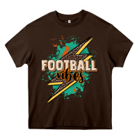 Chocolate Brown Football vibes Heavy Core Tee - NancyCooperArtShop