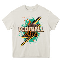 Cream Football vibes Heavy Core Tee - NancyCooperArtShop