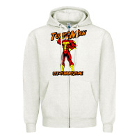 Oatmeal Heather turbo man Zipper Hoodie - maiPhamDesign