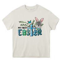 Cream My First Easter Bunny Boy Heavy Core Tee - RanaPortraitStore