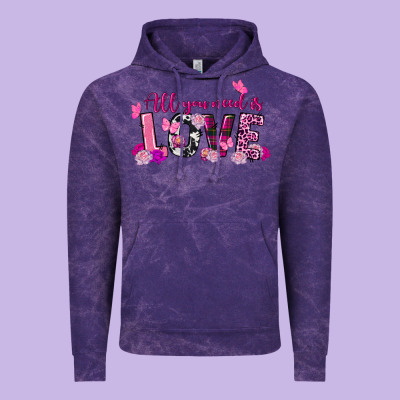 All You Need Is Love Valentine's Day Vintage Hoodie Designed By Fadigitalartstudio