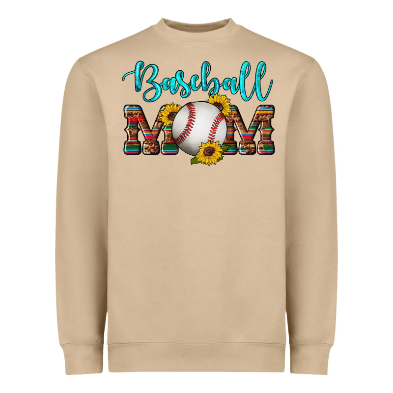 Western Leopard Serape Wooden Sunflowers  Turquoise Glitter Mom Baseba Heavyweight Sweatshirt by Artiststas | Teevron