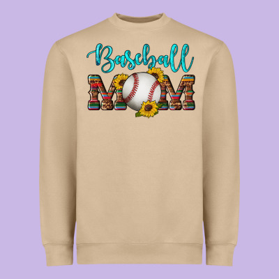 Western Leopard Serape Wooden Sunflowers  Turquoise Glitter Mom Baseba Heavyweight Sweatshirt Designed By Artiststas
