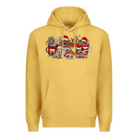 Antique Gold Christmas Dog Coffee Premium Hoodie - CowhideDigitalArt