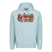 Blue Mist Christmas Dog Coffee Premium Hoodie - CowhideDigitalArt