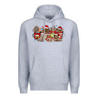 Heather Grey Christmas Dog Coffee Premium Hoodie - CowhideDigitalArt