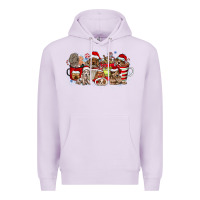 Lilac Christmas Dog Coffee Premium Hoodie - CowhideDigitalArt
