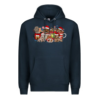 Navy Christmas Dog Coffee Premium Hoodie - CowhideDigitalArt