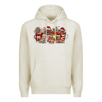 Oatmeal Heather Christmas Dog Coffee Premium Hoodie - CowhideDigitalArt