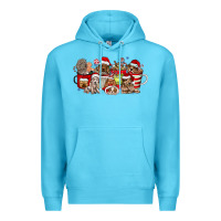 Ocean Blue Christmas Dog Coffee Premium Hoodie - CowhideDigitalArt