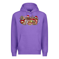 Purple Christmas Dog Coffee Premium Hoodie - CowhideDigitalArt