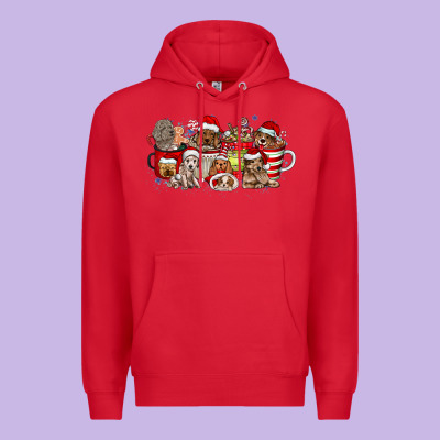 Christmas Dog Coffee Premium Hoodie Designed By Cowhidedigitalart