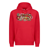 Red Christmas Dog Coffee Premium Hoodie - CowhideDigitalArt