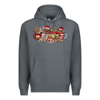 Rock Christmas Dog Coffee Premium Hoodie - CowhideDigitalArt
