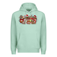 Seafoam Christmas Dog Coffee Premium Hoodie - CowhideDigitalArt
