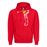 Red Golf Skeleton Pumpkin Halloween Shirt Zipper Hoodie - maiPhamDesign