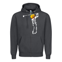 Smoke Golf Skeleton Pumpkin Halloween Shirt Zipper Hoodie - maiPhamDesign