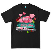 Black Happy Valentine's day turquoise truck Premium Tee - HowdyJamesFarm