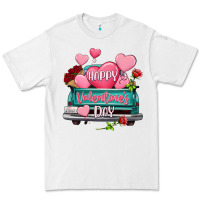 White Happy Valentine's day turquoise truck Premium Tee - HowdyJamesFarm