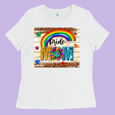 Pride Mom Ladies Tee Designed By Tumblerdesignbyshophia